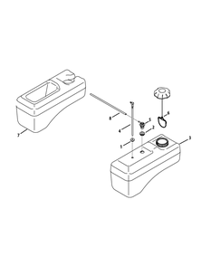 Fuel Tank Diagram and Parts List for Z-FORCES60 (17AI5GHD-17AI5GHD010)(2012) Cub Cadet Lawn Tractor